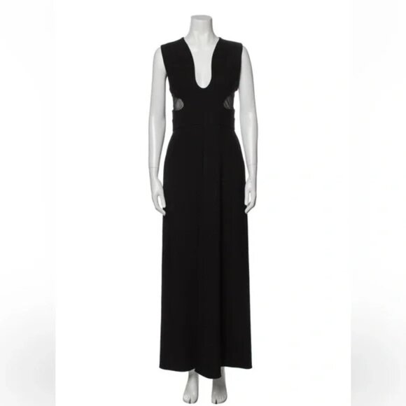 New Tom Ford silk mesh panel cutout open front layer mini maxi dress column gown - Picture 1 of 16